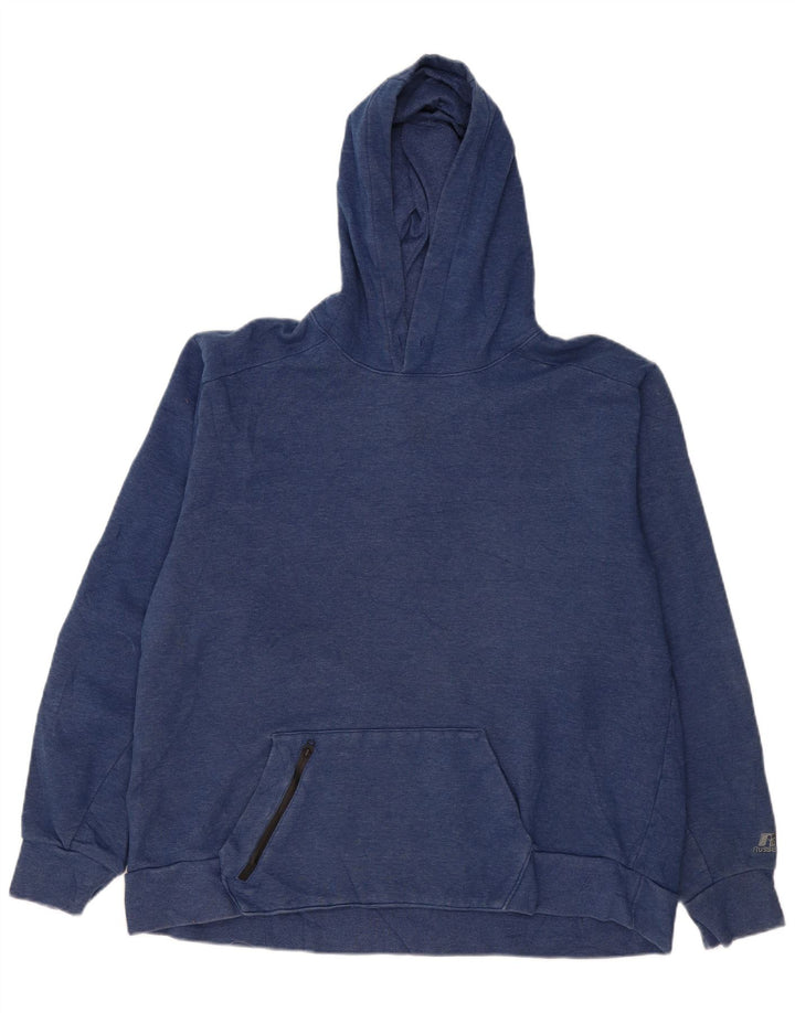 RUSSELL ATHLETIC Mens Hoodie Jumper XL Navy Blue Cotton