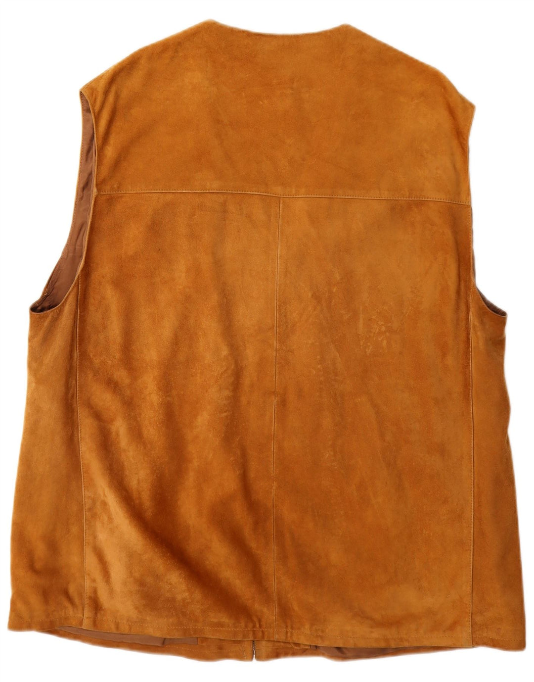Vintage Mens Suede Gilet UK 40 Large Brown