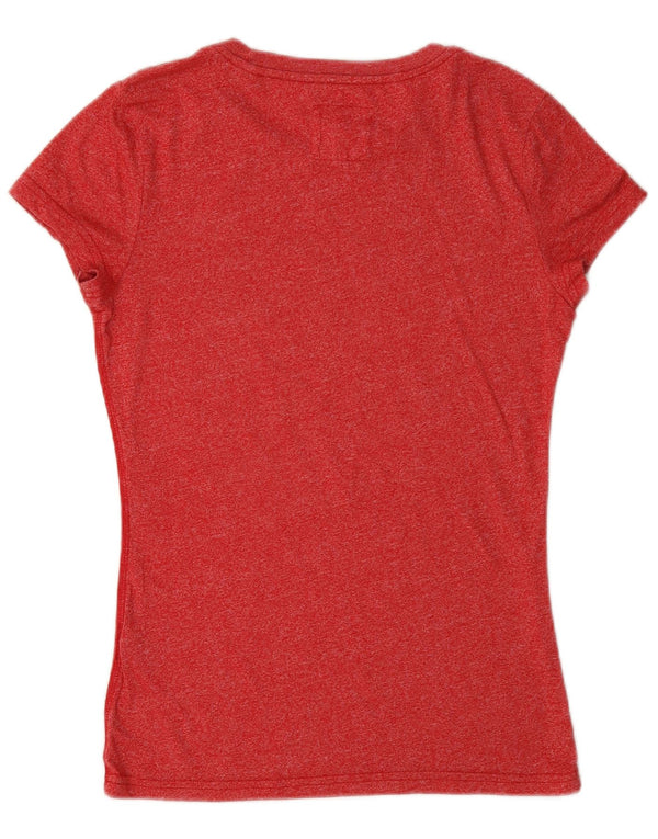 Jack Wills Womens Graphic T-Shirt Top UK 10 Small Red Cotton