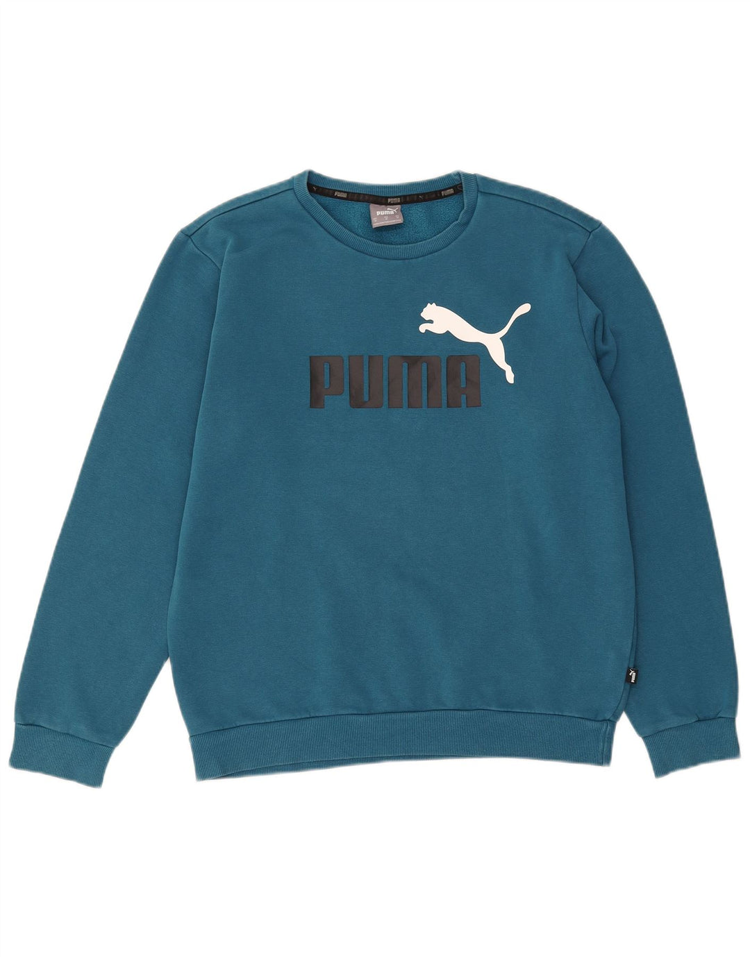 Puma Mens Graphic Sweatshirt Jumper Medium Blue Cotton