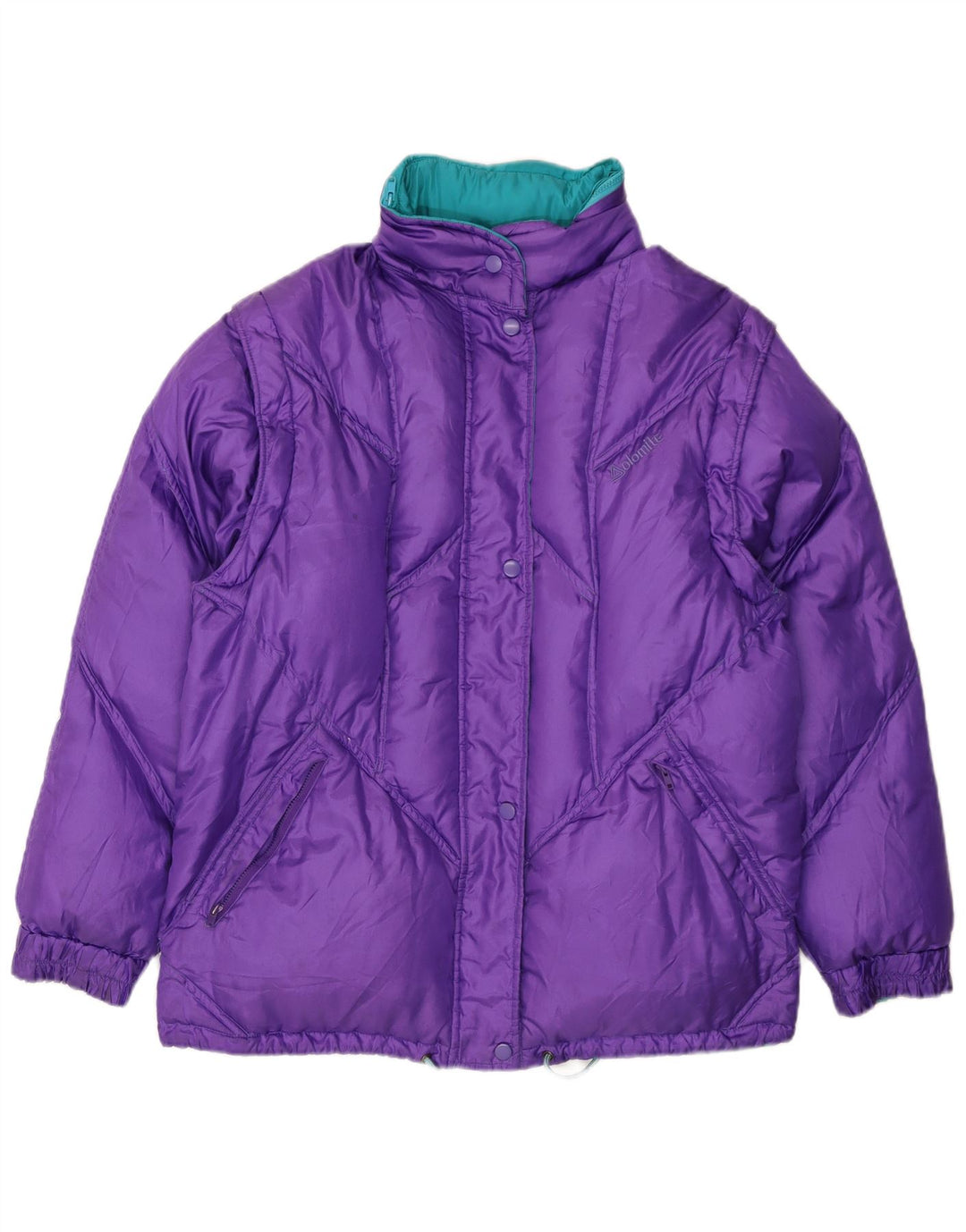 Dolomite Womens Hooded Reversible Padded Jacket UK 16 Large Blue Polyester