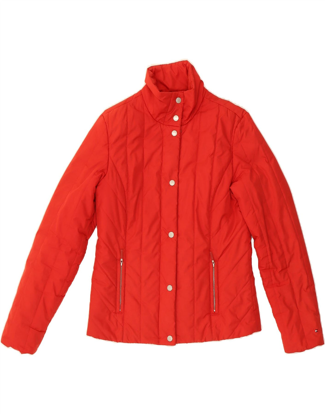TOMMY HILFIGER Womens Padded Jacket UK 14 Medium Red Polyester Vintage Tommy Hilfiger and Second-Hand Tommy Hilfiger from Messina Hembry 