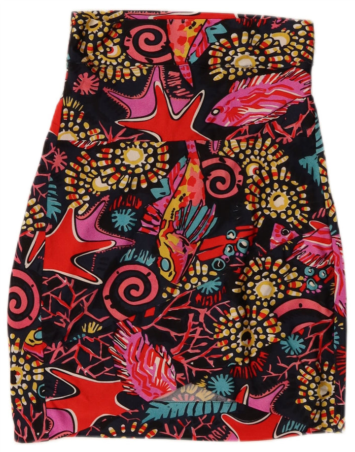 VINTAGE Womens Abstract Pattern Pencil Skirt W26 Small Multicoloured