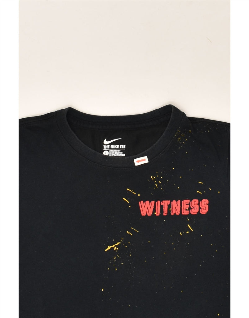 NIKE Boys Dri Fit Graphic T-Shirt Top 11-12 Years Large Black Cotton | Vintage Nike | Thrift | Second-Hand Nike | Used Clothing | Messina Hembry 