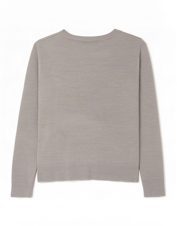 Marks & Spencer Womens Boat Neck Jumper Sweater UK 8 Small Grey Acrylic