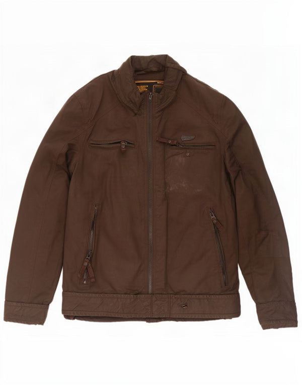 Superdry Mens Bomber Waxed Cotton Jacket UK 40 Large Khaki