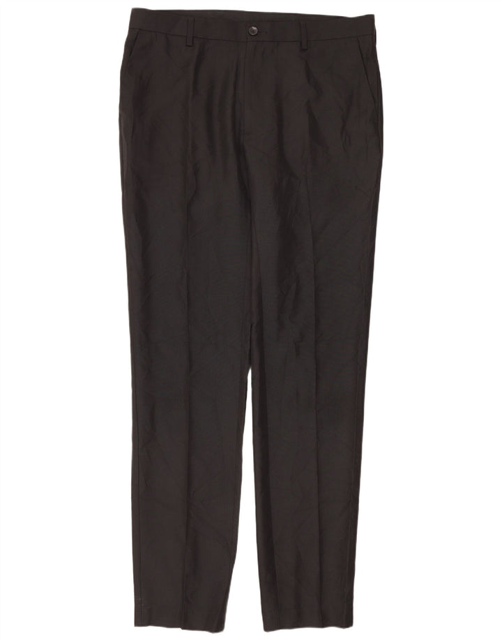 Marks & Spencer Mens Skinny Chino Trousers W34 L33 Black Polyester