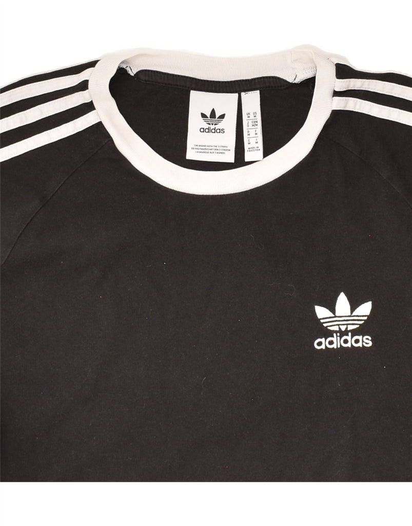 ADIDAS Mens T-Shirt Top Medium Black Cotton | Vintage Adidas | Thrift | Second-Hand Adidas | Used Clothing | Messina Hembry 