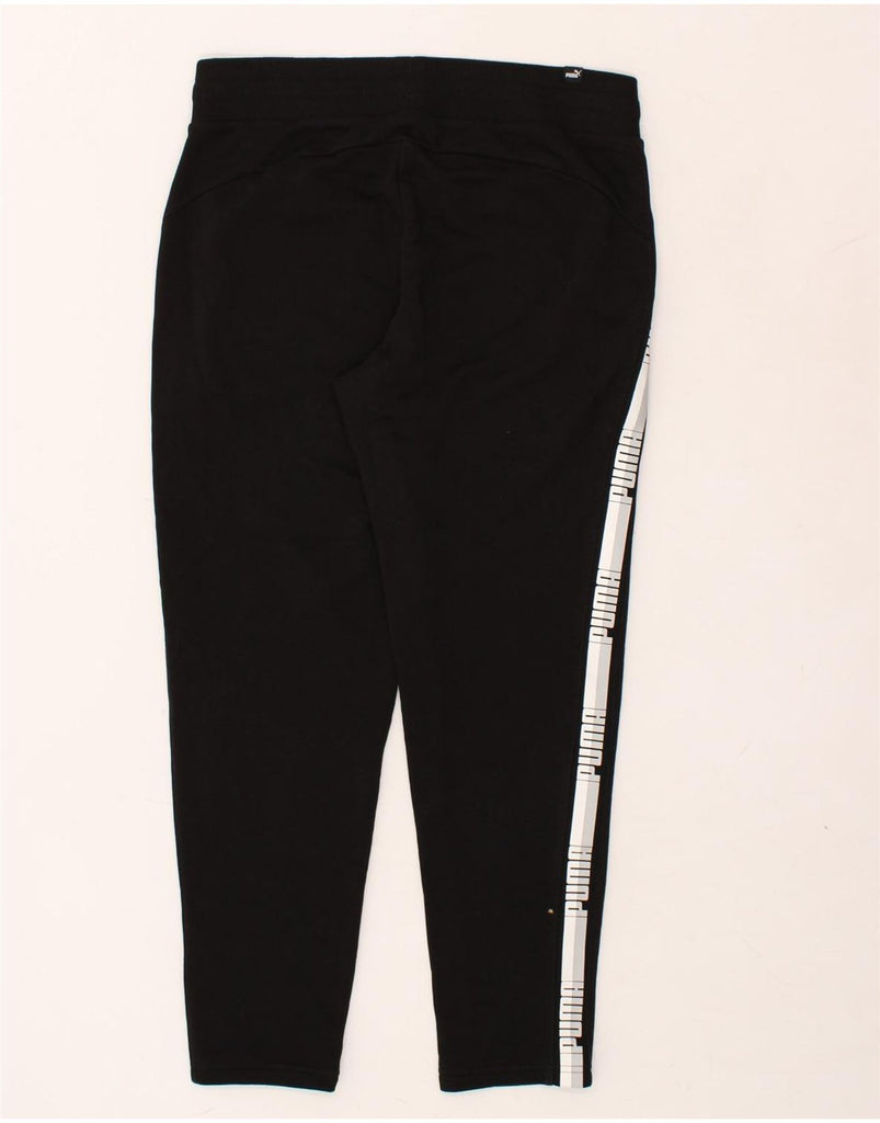 PUMA Womens Graphic Tracksuit Trousers UK 12 Medium  Black | Vintage Puma | Thrift | Second-Hand Puma | Used Clothing | Messina Hembry 