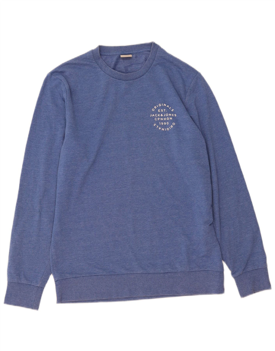 JACK & JONES Mens Sweatshirt Jumper Large Blue Polyester