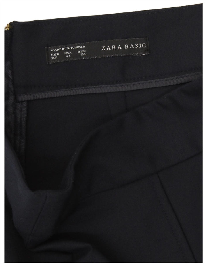 Zara Womens Mini Skirt XS W24  Navy Blue Cotton