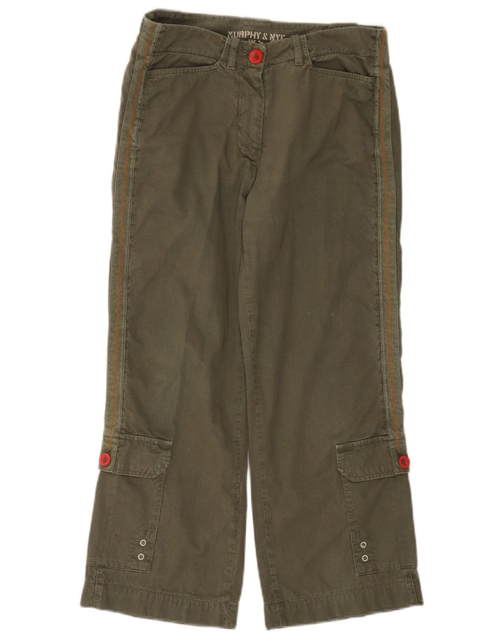 MURPHY & NYE Womens Straight Corduroy Trousers  W28 L23 Khaki Cotton