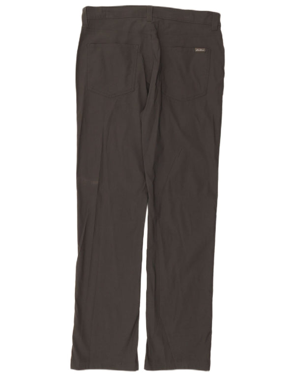 Eddie Bauer Mens Straight Casual Trousers W33 L32 Grey Nylon