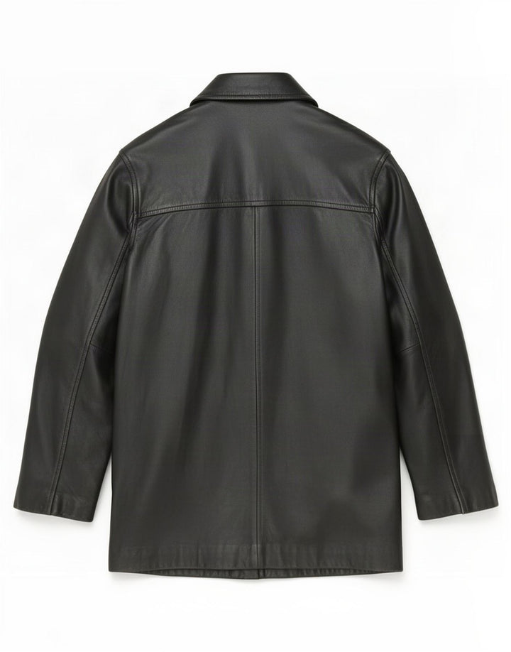 Jonathan Adams Mens Leather Coat UK 38 Medium Black