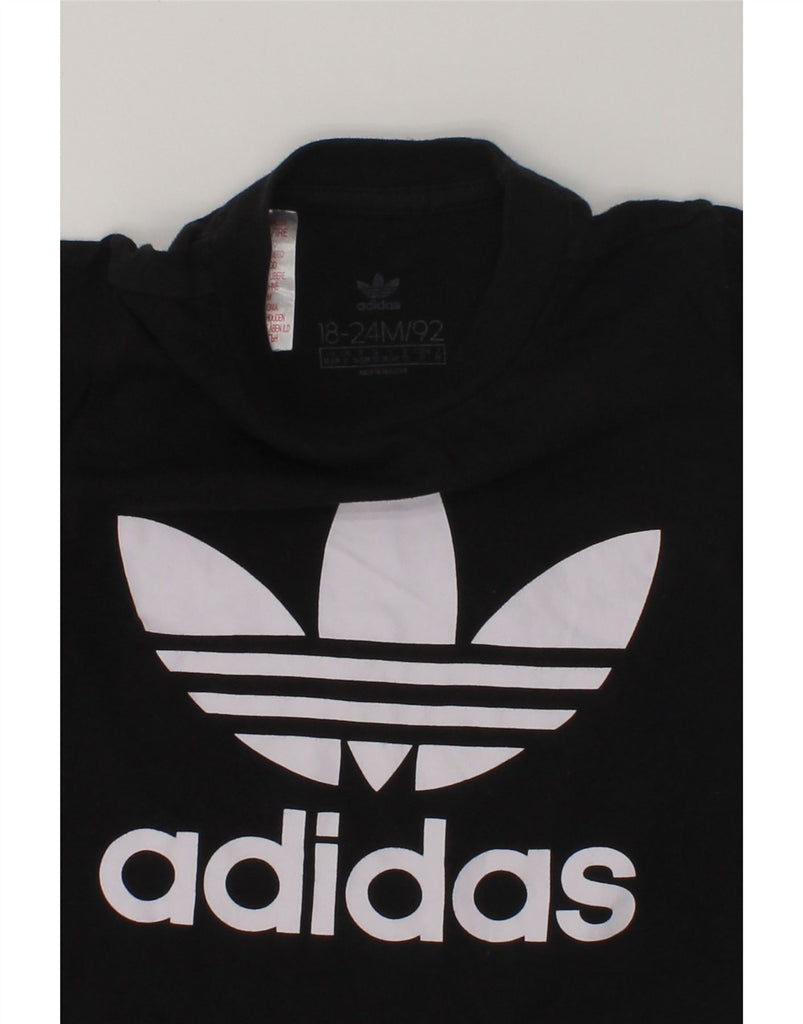 ADIDAS Baby Boys Graphic T-Shirt Top 12-18 Months Black Cotton | Vintage Adidas | Thrift | Second-Hand Adidas | Used Clothing | Messina Hembry 