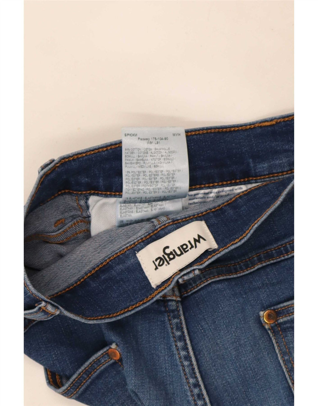 Wrangler Mens Larston Slim Jeans W36 L32 Blue Cotton