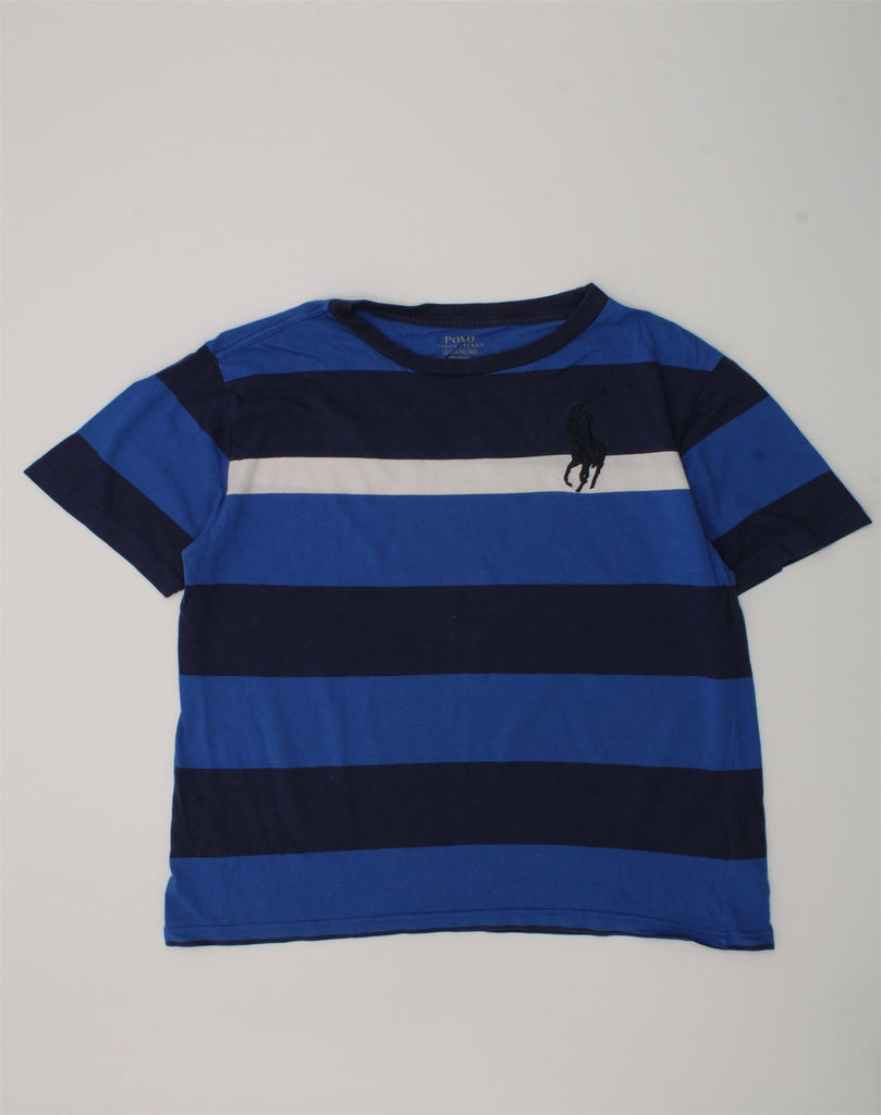 POLO RALPH LAUREN Boys T-Shirt Top 14-15 Years Large Blue Striped Cotton | Vintage Polo Ralph Lauren | Thrift | Second-Hand Polo Ralph Lauren | Used Clothing | Messina Hembry 