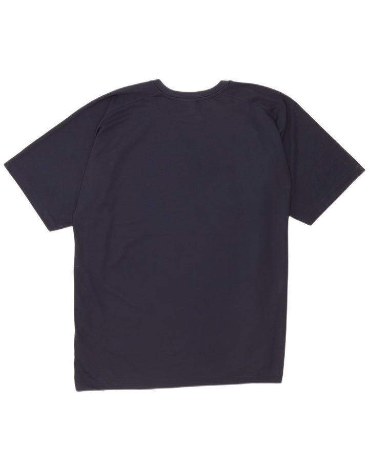 Umbro Mens Graphic T-Shirt Top Large Navy Blue Colourblock Polyester