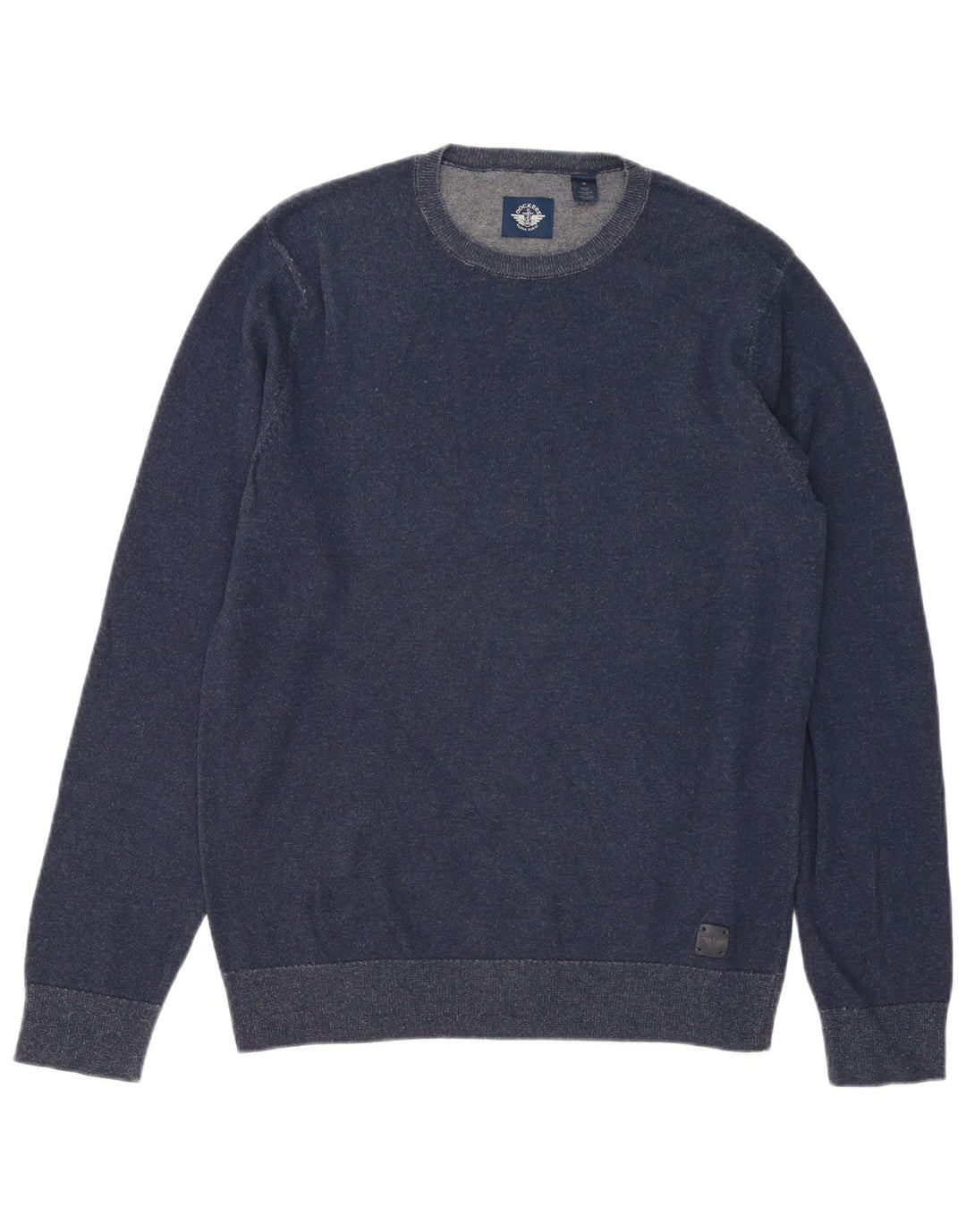 DOCKERS Mens Crew Neck Jumper Sweater Medium Navy Blue Cotton