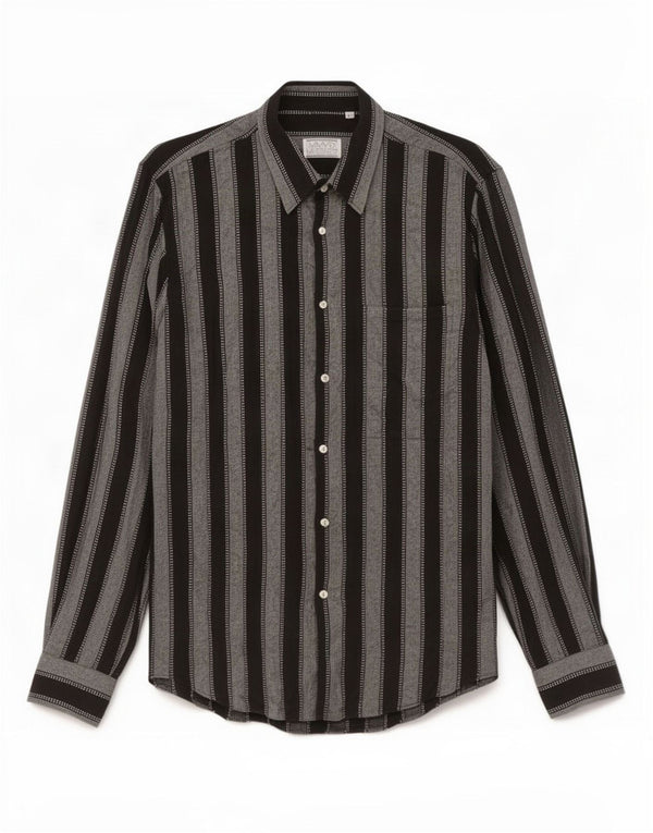 Vintage Mens Shirt Large Black Striped