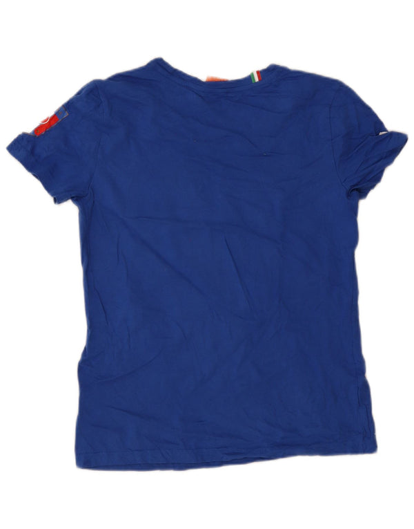 Puma Boys Italia Graphic T-Shirt Top 13-14 Years XL Blue Cotton