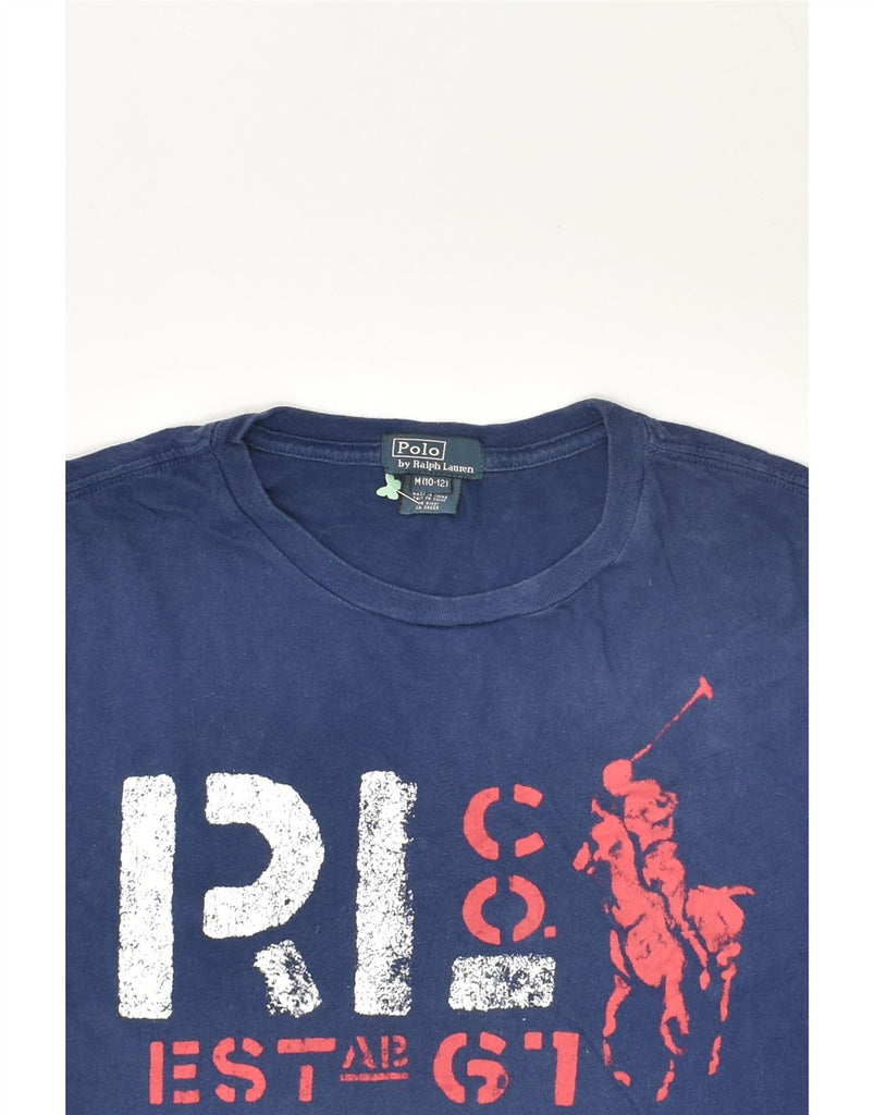 POLO RALPH LAUREN Boys Graphic T-Shirt Top 10-11 Years Medium  Navy Blue | Vintage Polo Ralph Lauren | Thrift | Second-Hand Polo Ralph Lauren | Used Clothing | Messina Hembry 