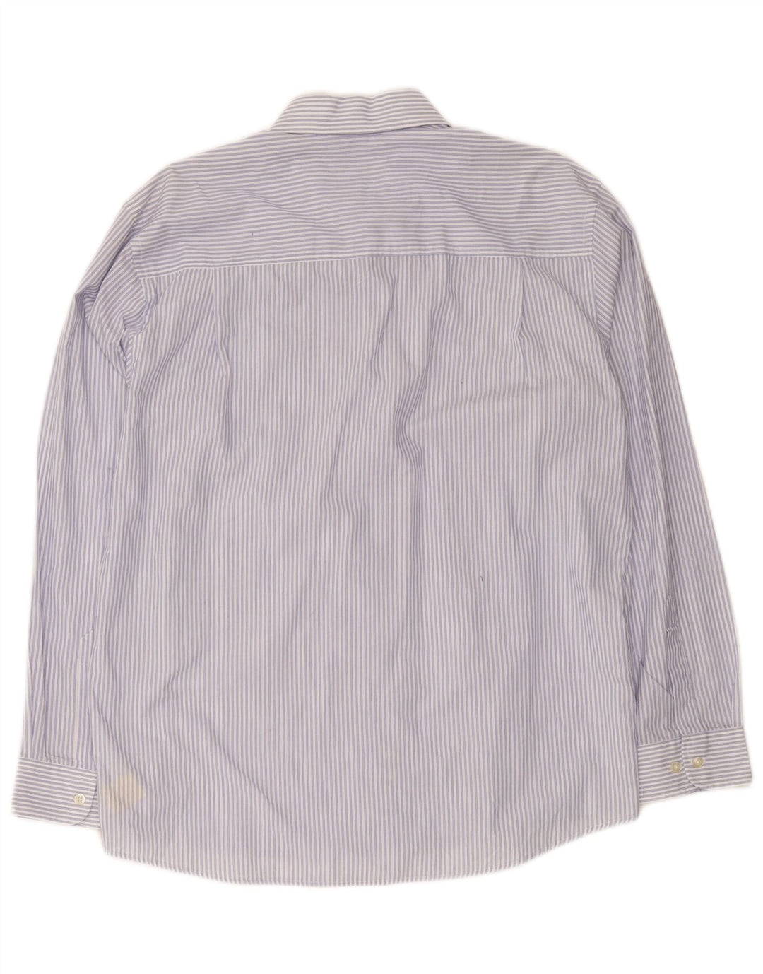 M&Co Mens Regular Fit Shirt Large Blue Striped Cotton Classic