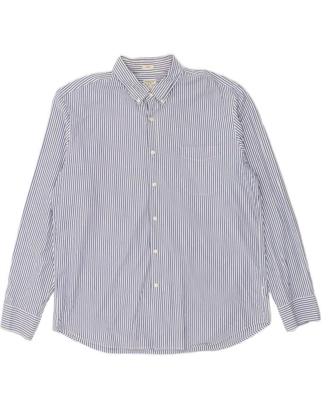 J. CREW Mens Slim Shirt 2XL Blue Striped Cotton Vintage J. Crew and Second-Hand J. Crew from Messina Hembry 