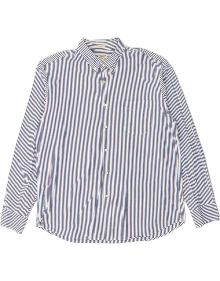 J. CREW Mens Slim Shirt 2XL Blue Striped Cotton Vintage J. Crew and Second-Hand J. Crew from Messina Hembry 