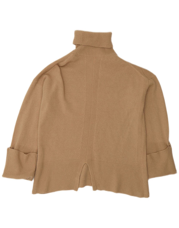 Reiss Womens Oversized Roll Neck Jumper Sweater UK 6 XS Beige Wool