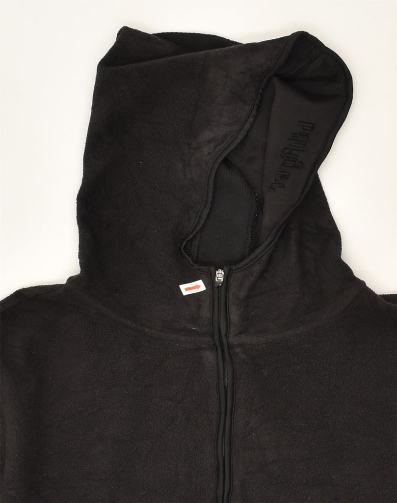 TOMMY HILFIGER Womens Hooded Fleece Jumper UK 16 Large Black Cotton | Vintage Tommy Hilfiger | Thrift | Second-Hand Tommy Hilfiger | Used Clothing | Messina Hembry 