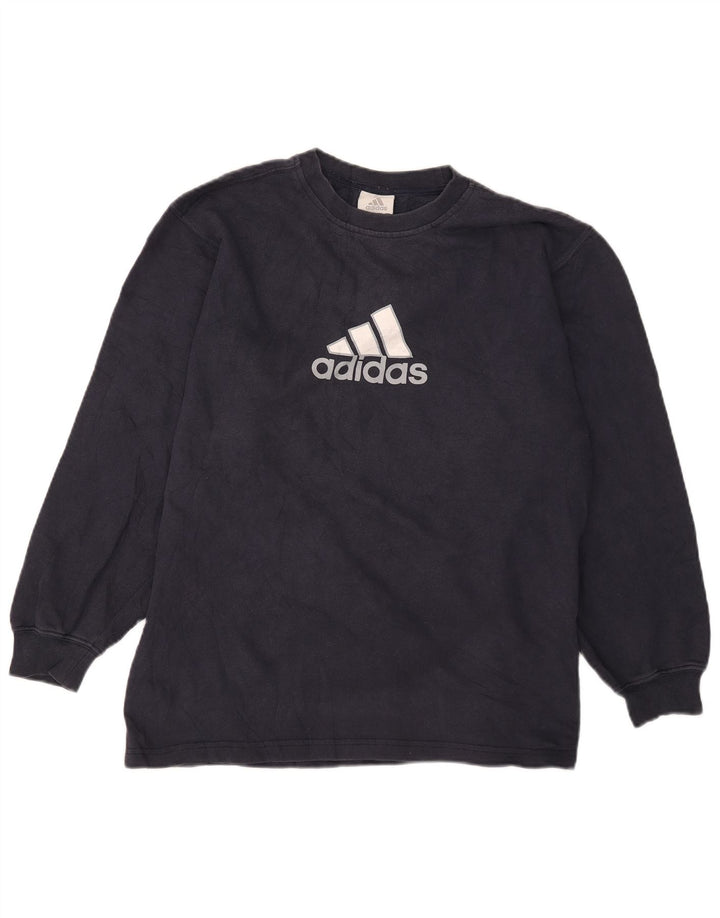 Adidas Boys Graphic Sweatshirt Jumper 15-16 Years Navy Blue