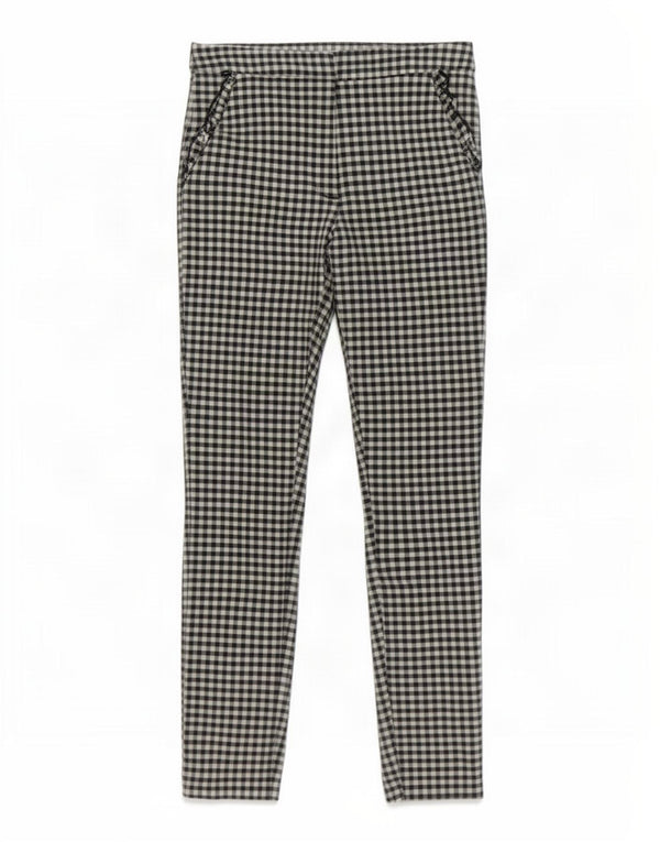 Zara Womens Skinny Trousers Small W26 L27 Black Gingham