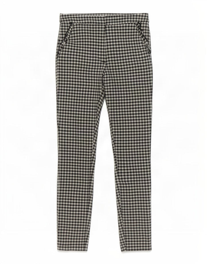 Zara Womens Skinny Trousers Small W26 L27 Black Gingham