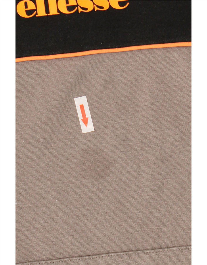 Ellesse Mens Hoodie Jumper Medium Black Colourblock Cotton