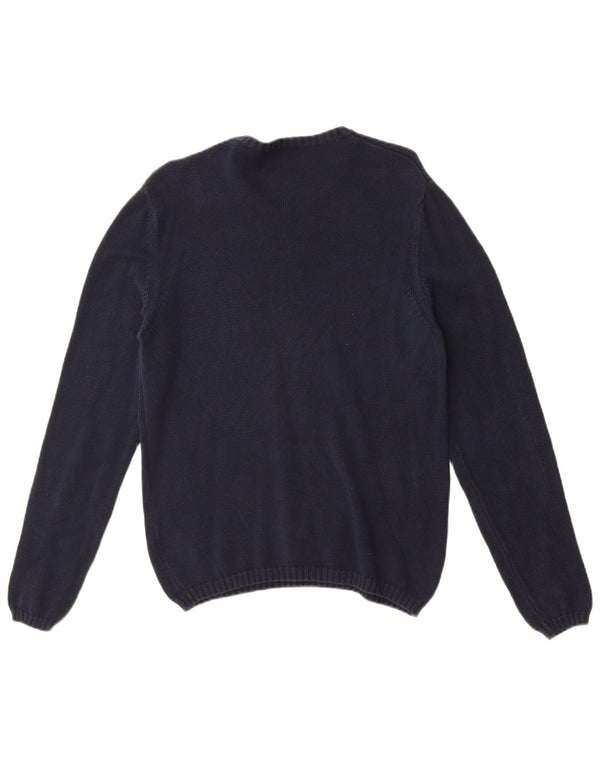 Fred Perry Mens Crew Neck Jumper Sweater Large Navy Blue Cotton