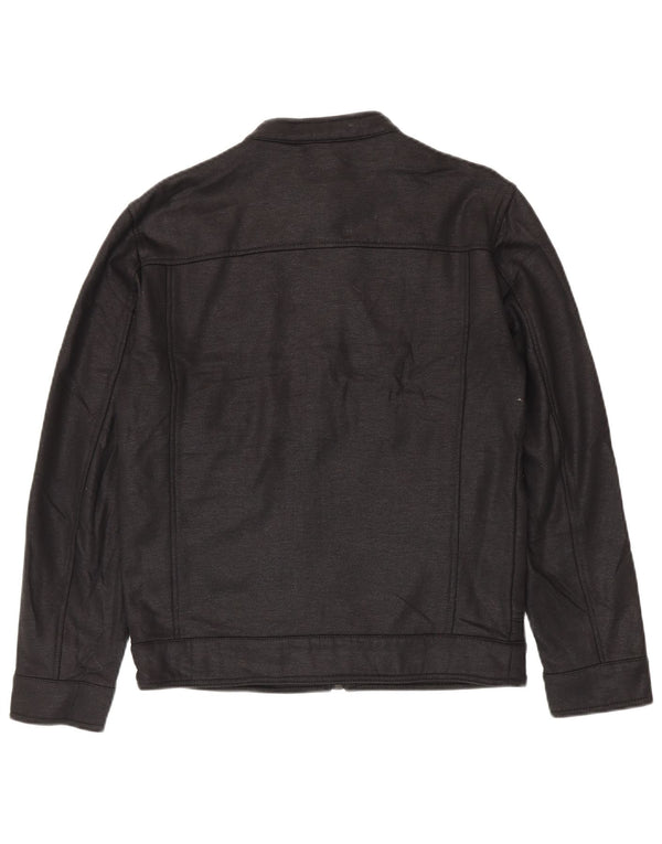 Zara Mens Bomber Jacket UK 38 Medium Black Polyester