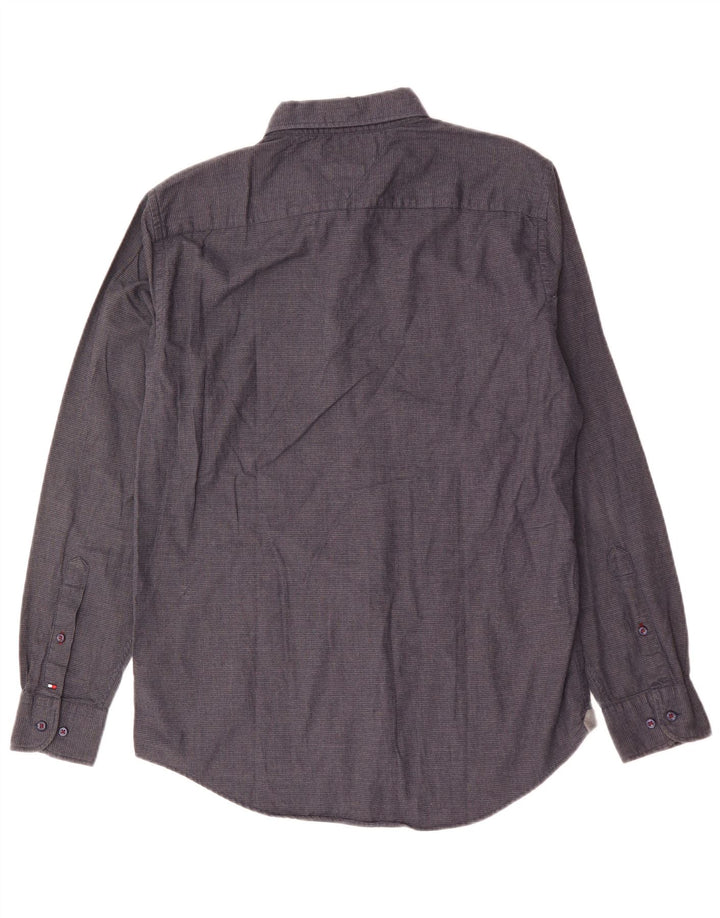 Tommy Hilfiger Mens New York Fit Shirt Medium Grey Cotton