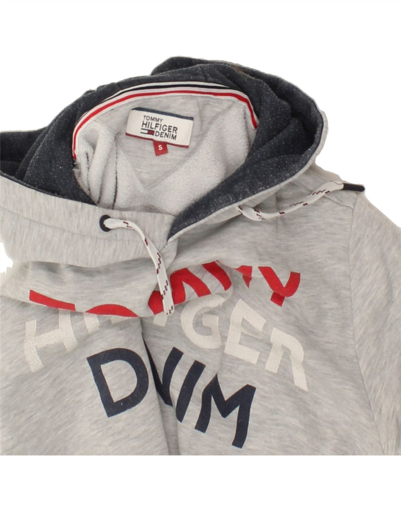 TOMMY HILFIGER Mens Graphic Hoodie Jumper Small Grey Cotton | Vintage Tommy Hilfiger | Thrift | Second-Hand Tommy Hilfiger | Used Clothing | Messina Hembry 