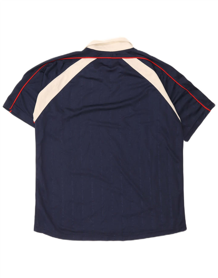 Umbro Mens Polo Shirt XL Navy Blue Colourblock Polyester
