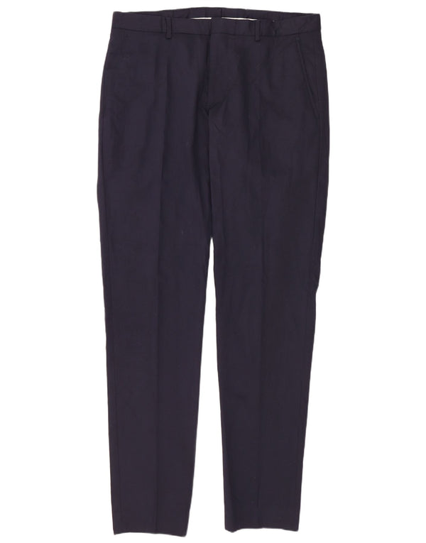Zara Mens Slim Suit Trousers EU 40 Medium W31 L36 Navy Blue