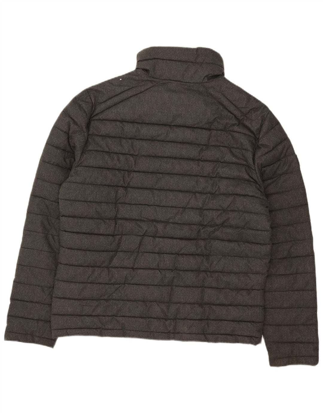 Superdry Mens Padded Jacket UK 42 XL Grey Herringbone Polyester