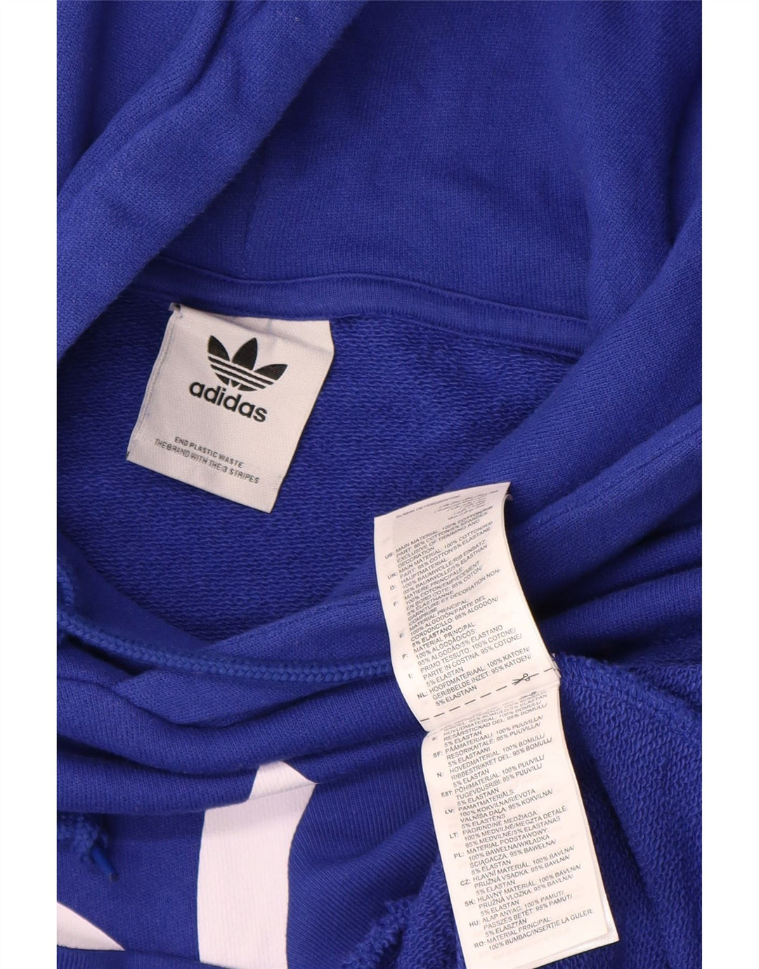 Adidas Mens Graphic Hoodie Jumper Medium Blue Cotton