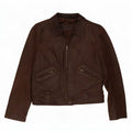 In Extenso Womens Leather Jacket UK 14 Medium Brown
