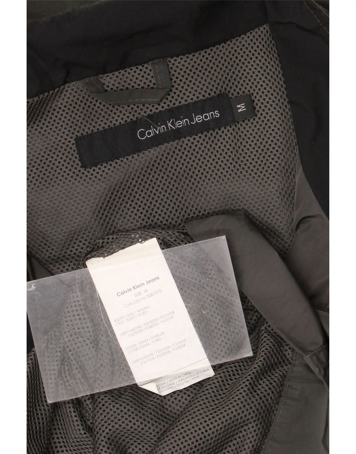 Calvin Klein Jeans Mens Graphic Utility Jacket UK 38 Medium Grey Polyester