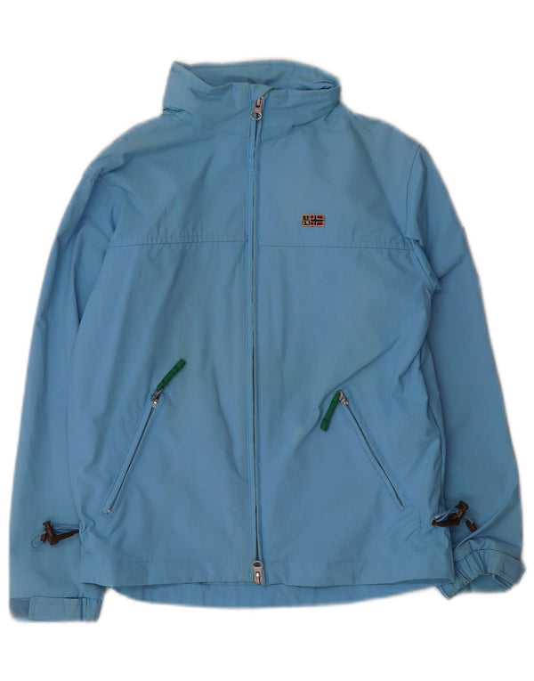 Napapijri Boys Geographic Rain Jacket 9-10 Years Blue Nylon
