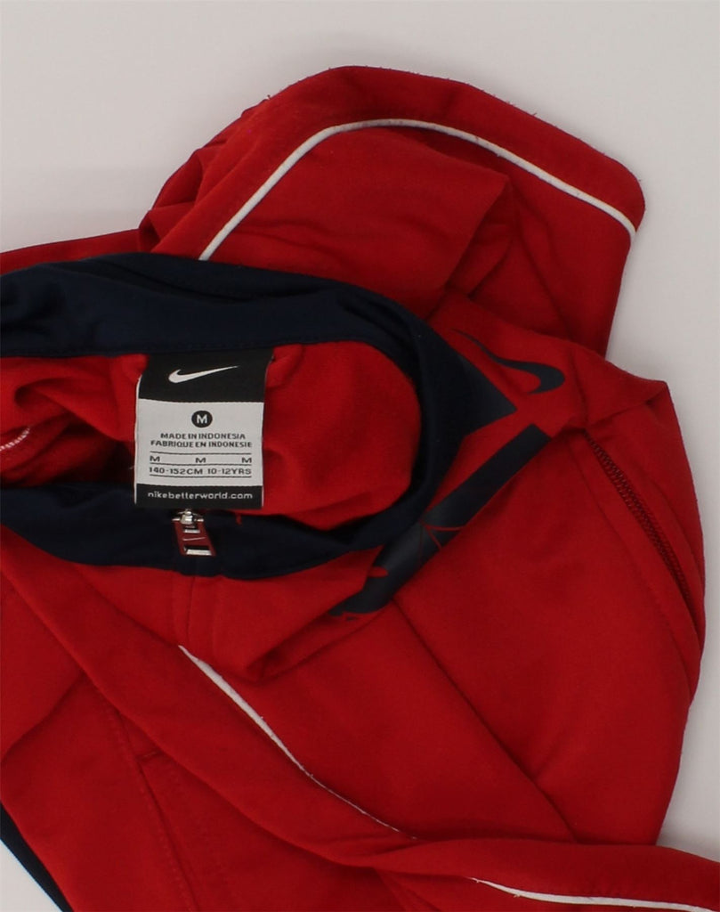 NIKE Girls Graphic Tracksuit Top Jacket 10-11 Years Medium Red Polyester | Vintage Nike | Thrift | Second-Hand Nike | Used Clothing | Messina Hembry 