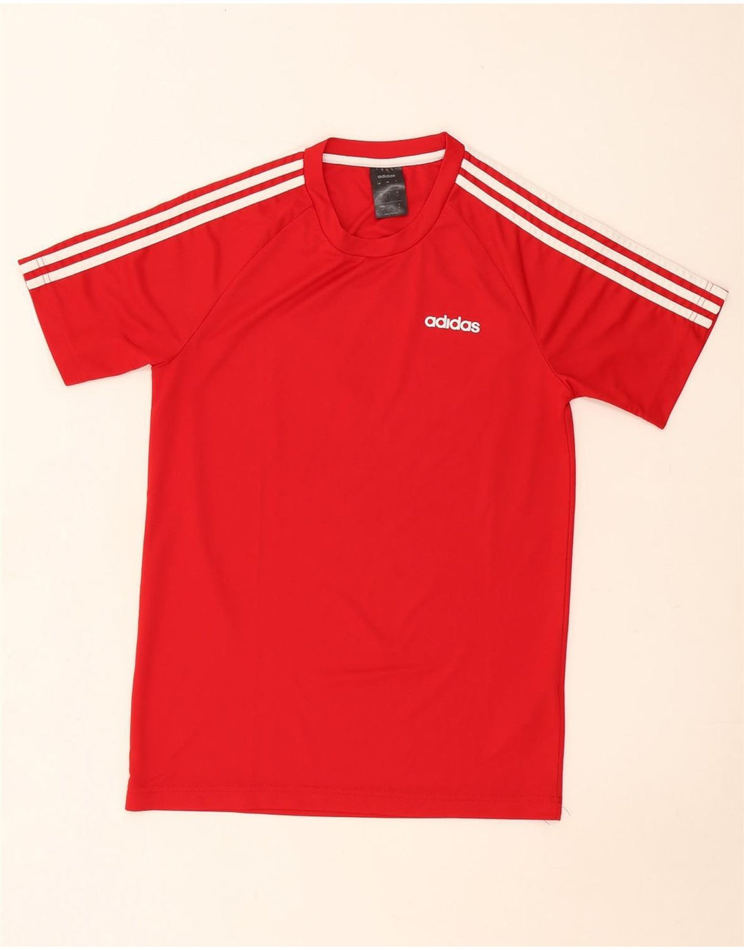 Adidas Mens T-Shirt Top Small Red Polyester