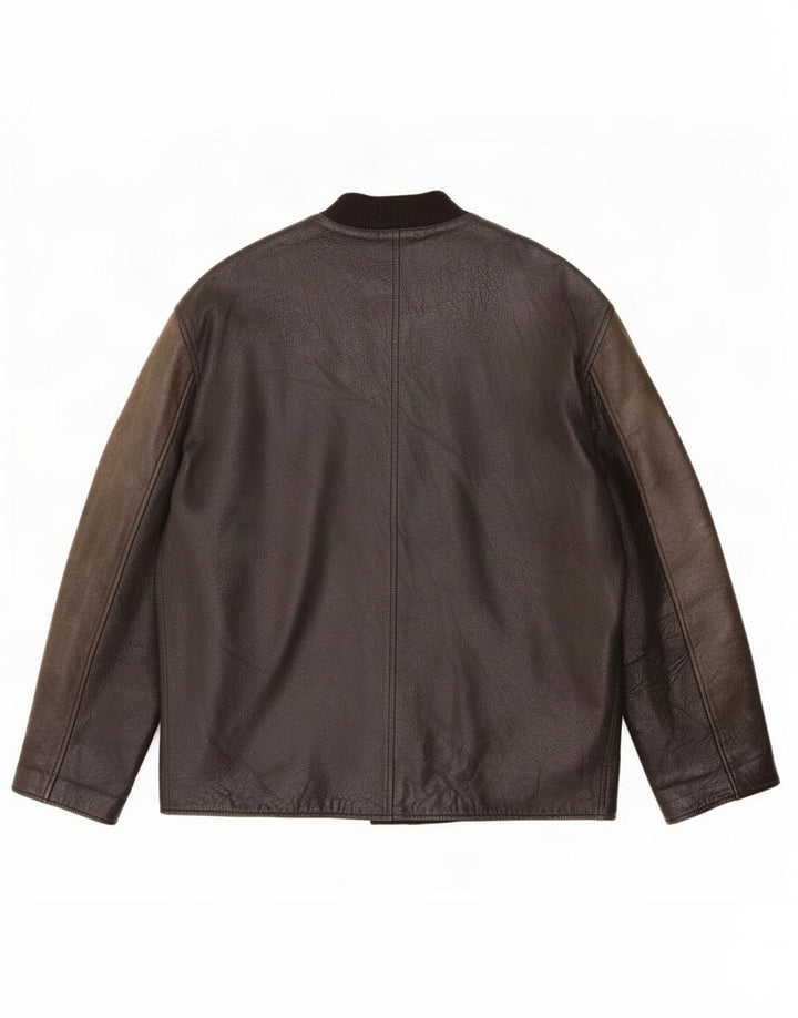 BARNEYS Mens Leather Jacket UK 36 Small Black