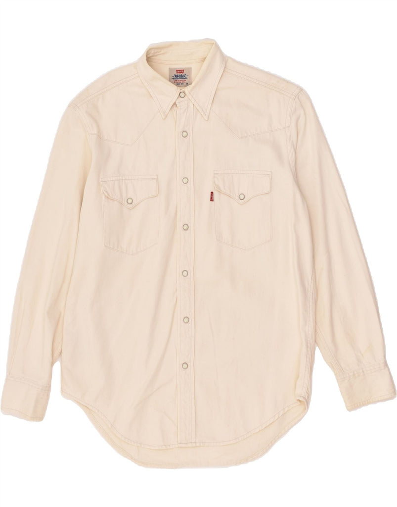 LEVI'S Mens Shirt Medium Off White Cotton | Vintage Levi's | Thrift | Second-Hand Levi's | Used Clothing | Messina Hembry 